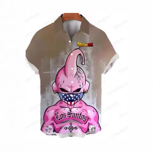 2025 Dragon Ball Z Men's Shirt Vegeta's Aesthetic Clothing Short Sleeve Hawaiian Sports Casual Short Sleeve Shirt