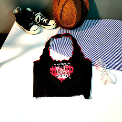 Summer girl tank top, baby strap, stylish kids, personalized trendy, dopamine girl, heart-shaped, fashionable, wear outerwear