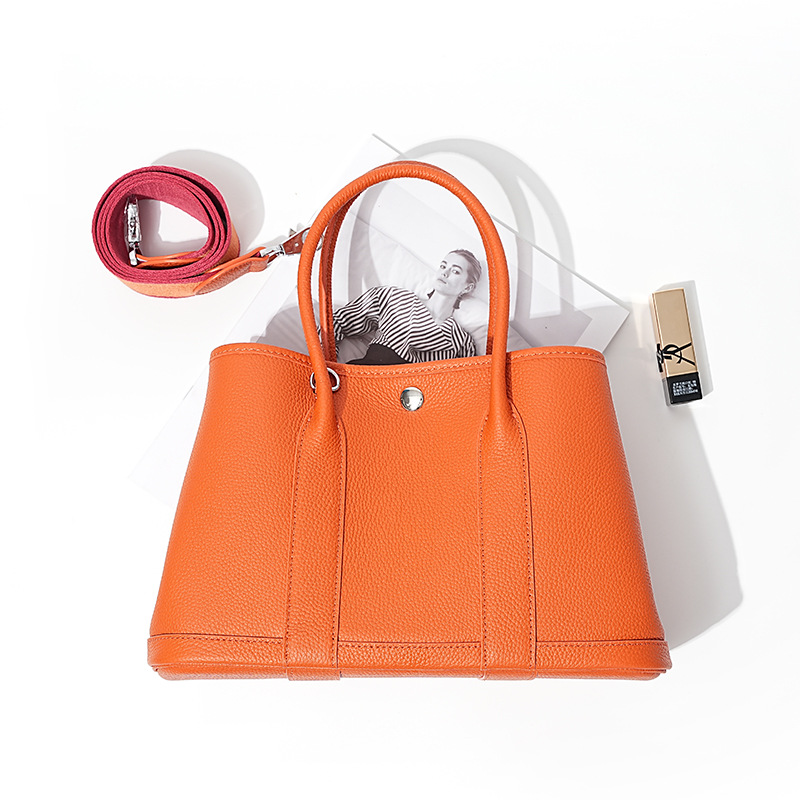 Garden Bag Genuine Leather Large Capacity Women's Shoulder Bag Versatile Designer Luxury Handbag For Office Workers - Thumbnail 7