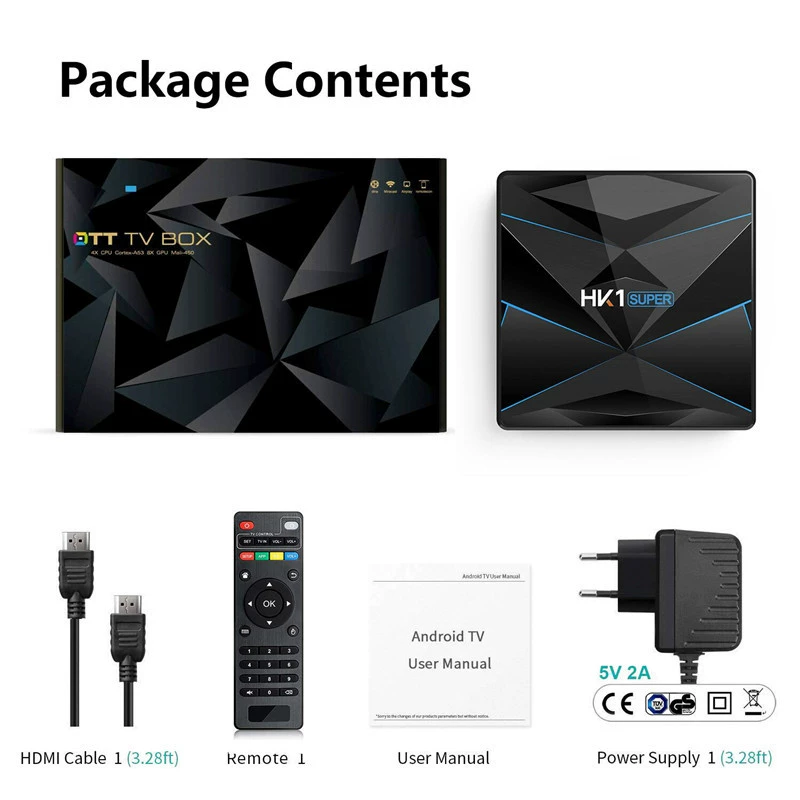 HK1 Super set -top box Android network player RK3318 Android 10.0 4G+64G+BT+dual frequency