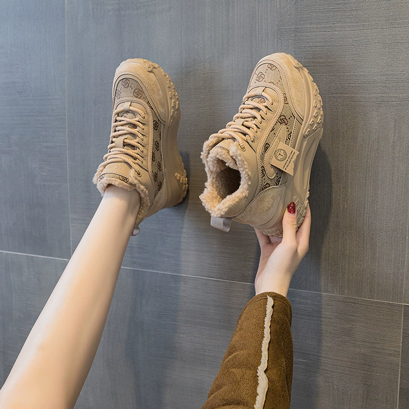 Специальные женские кеды из канваса, новинка осени 2025, повседневные туфли, французские повседневные кроссовки на толстой подошве с круглым носком, увеличивающие рост.