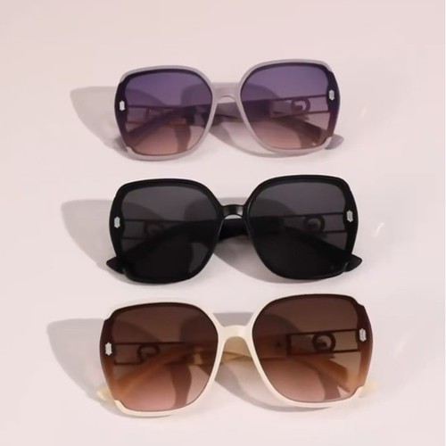 Cross-border new women's sunglasses with a high-end feel, UV protection sunglasses, large frame, round face slimming sun glasses.