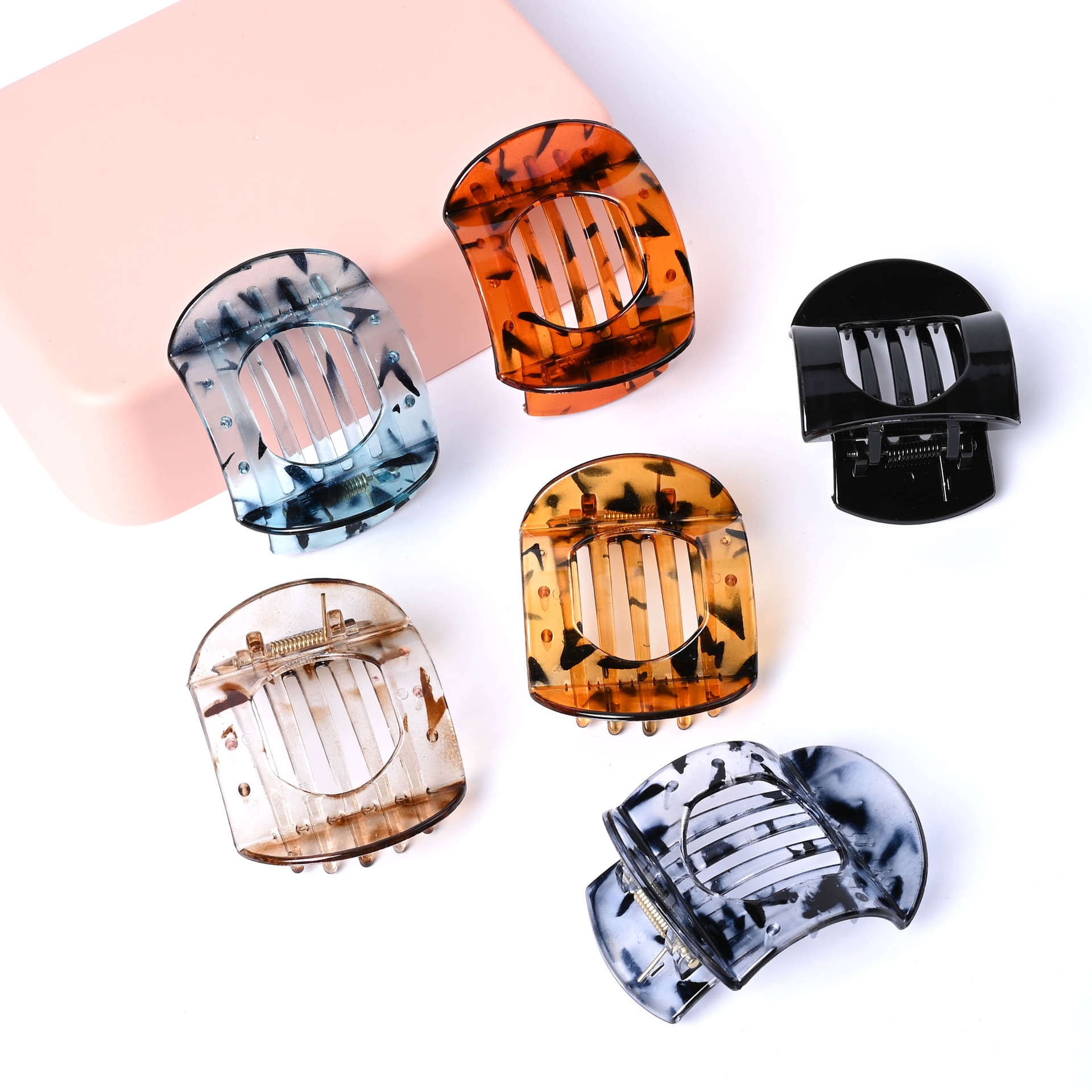 7cm Women's Retro Duckbill Clip Fashionable and High-End Cut Out Oval Hair Clip Cross-Border Best-Selling Horizontal Clip Hairpin Hair Accessories