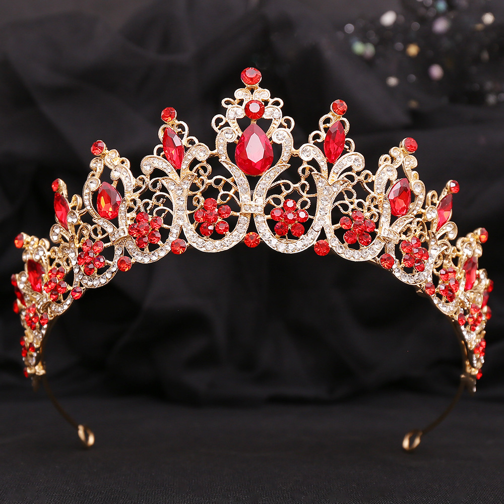 560g Weight Jewelry Set Classification Hair Accessories Earrings Necklace Quantity Holiday, Festival Occasion Artificial Crystal Material Solid Color Pattern All Seasons Season Women's Gender Queen, Shiny Style Hair Accessories Earrings Necklace Queen Shiny Solid Color Artificial Crystal Women's Jewelry Set 9