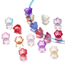 9*10mm水晶双色铃兰串珠 渐变琉璃散珠 diy手工花托项链材料批发