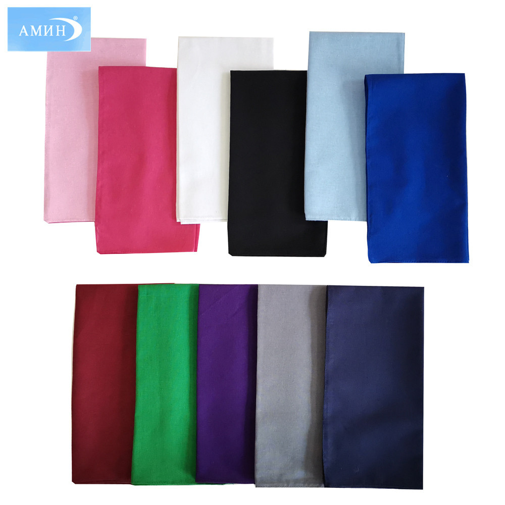54cm纯棉素色大方巾 男女通用全棉纯色手帕 可批发定制加印logo|ru