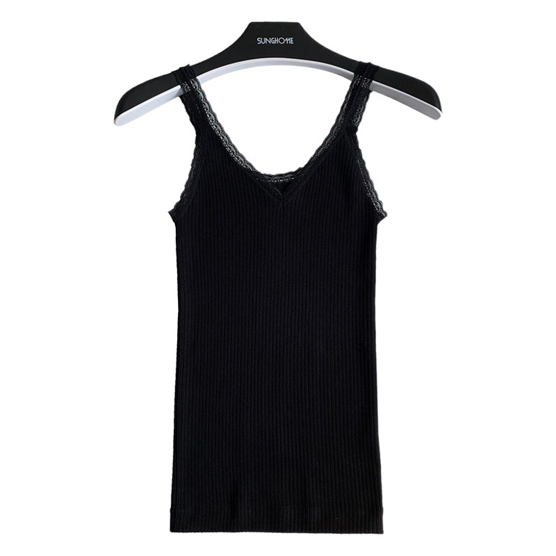 V-Neck Terry Fleece-Lined Camisole for Women, Warm and Slim-Fitting Base Layer, Winter Shapewear Style, Can Be Worn Outside, Sleeveless