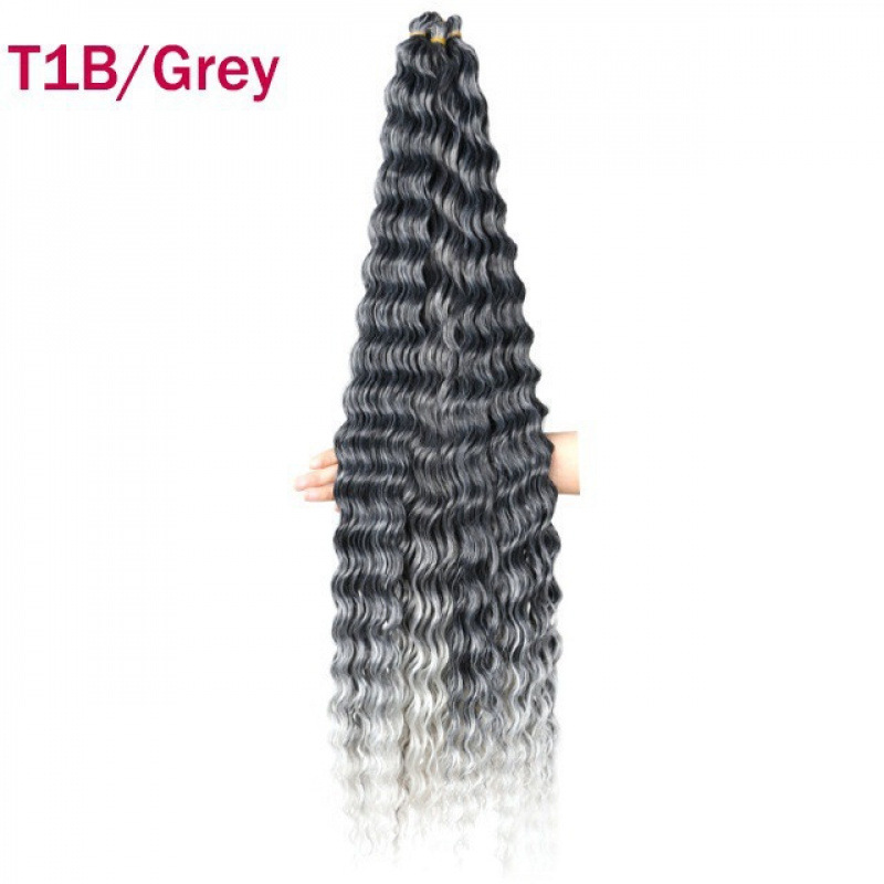fibra de seda de alta temperatura pelucina de cabello de ganchillo cabello rizado onda profunda cabello Twist fibra de cabello trenzado