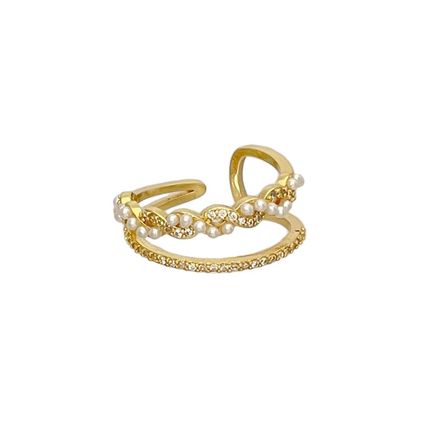 One size design sophisticated adjustable ring pearl with pigtail…