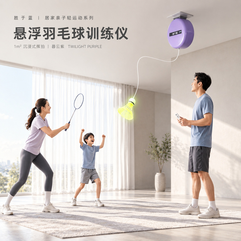 Badminton Solo Training Device with String Rebound for One-Person Practice, Indoor and Outdoor Training Tool