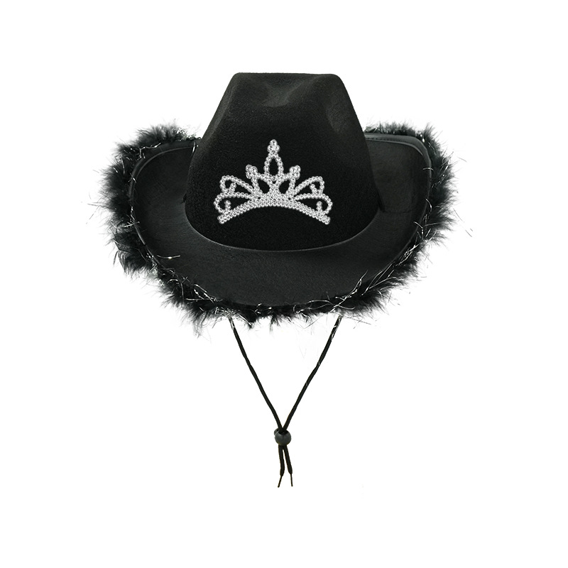 Sombreros de corona de lana sólida, nuevos sombreros de vaqueros industria pesada occidentales, sombreros de Halloween, sombreros de fiesta, sombreros de fiesta