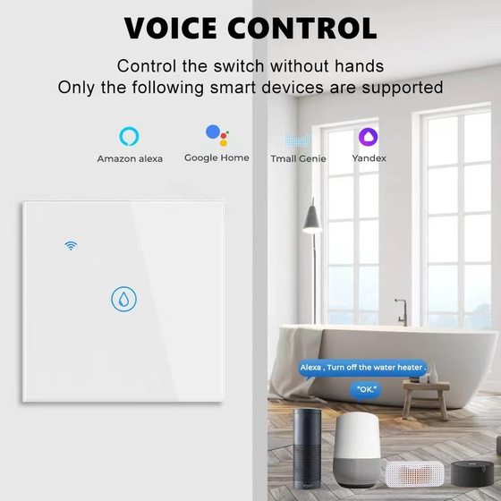 Graffiti Smart European Gauge US Gauge wifi Air Conditioning Water Heater Switch Zero Fire Wire 20A High Power APP Remote Control