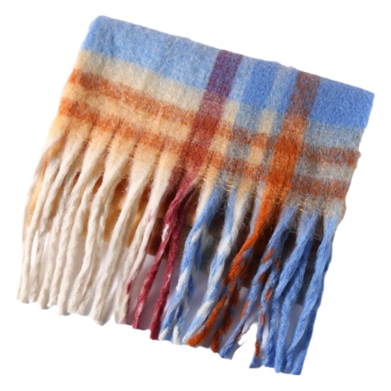 Winter Popular High-End Ac Warm Scarf for Women in Winter Thickeneded Colorful Scarf Neck Scarf Fashionable Outer Shawl