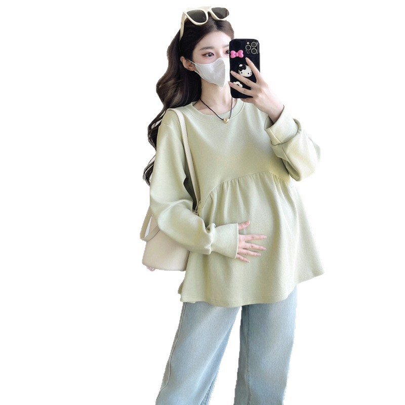 2025春季新款孕妇装休闲百搭宽松减龄纯棉卫衣孕妇娃娃衫|undefined