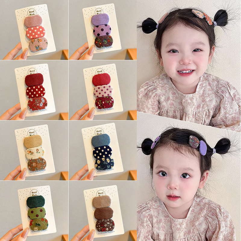 Coreano color caramelo amor pinzas de cabello de frangeas lindas chicas de tela punto de onda cuadrado clip BB clips para niños clip lateral de cabello roto