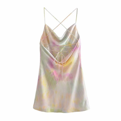 Silk Satin Backless Dress Image 8