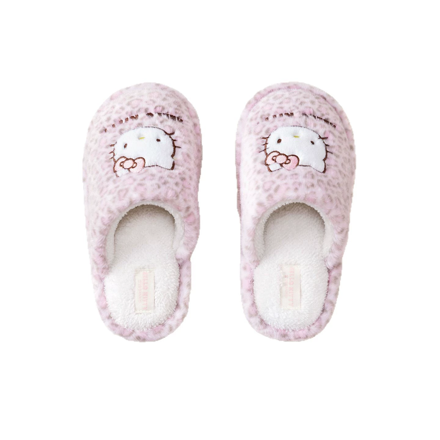 Тапочки (Hello Kitty) демисезонные плюшевые с леопардовым принтом, размеры 36–41, для дома