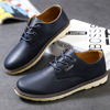 Summer breathable footwear for leisure for leather shoes, low shoes, Korean style