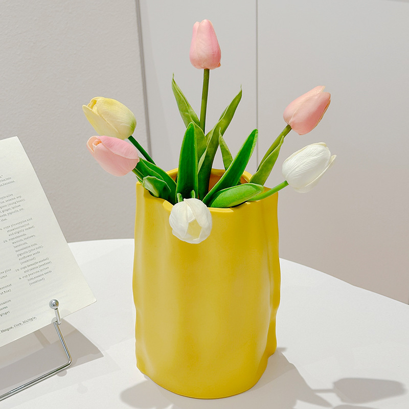 Tulip Artificial Flowers Fake Flower Decoration Living Room Table Decoration Flower Arrangement Bouquet Floral Decoration Vase Bouquet