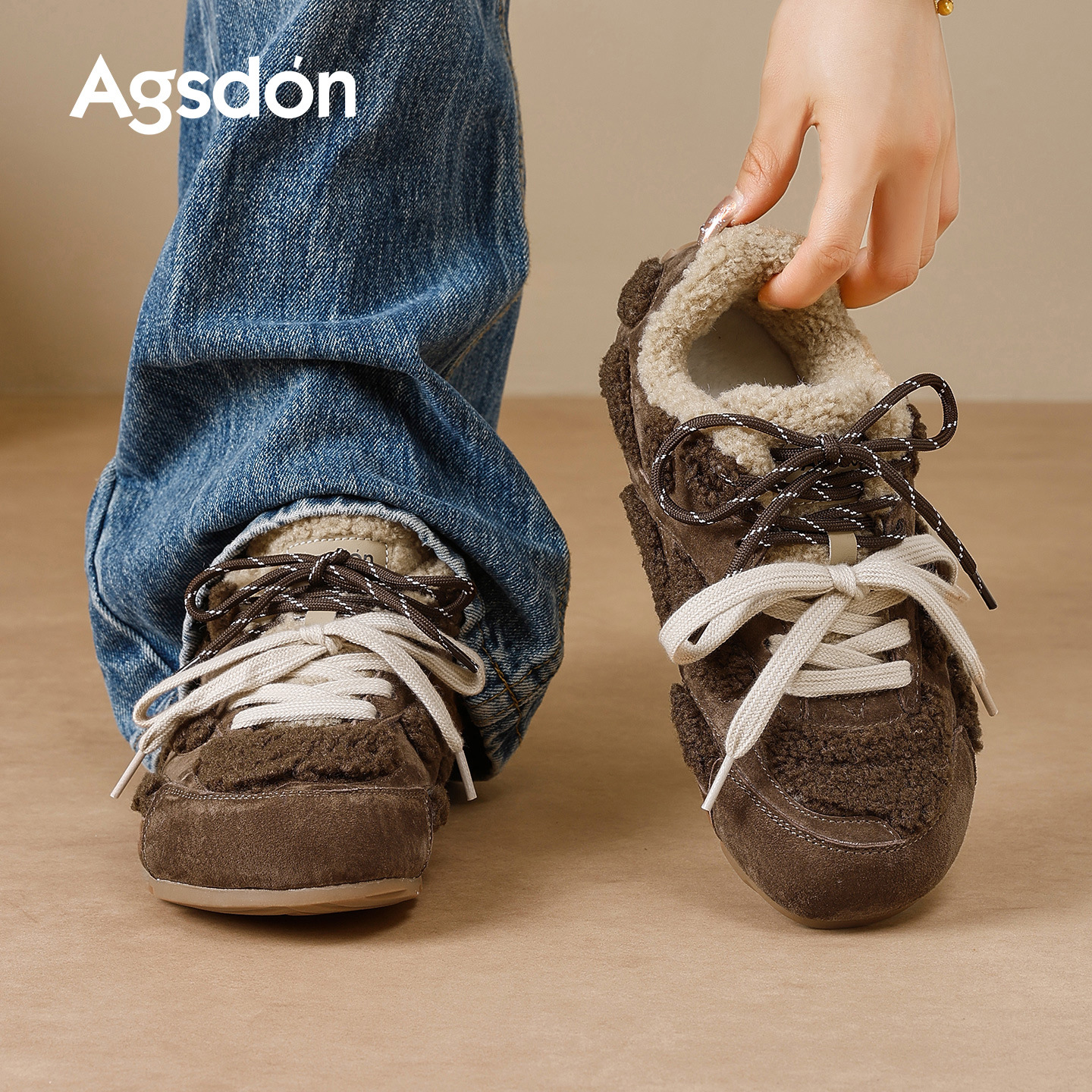 Zapatos de invierno de algodón 2025 nuevos zapatos de invierno Bocken Agan zapatos de nieve casuales