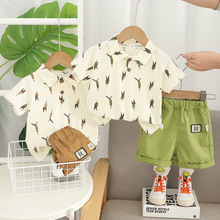 童装时尚休闲两件套度假夏季衣服短裤套装风潮男宝宝婴儿衬衫