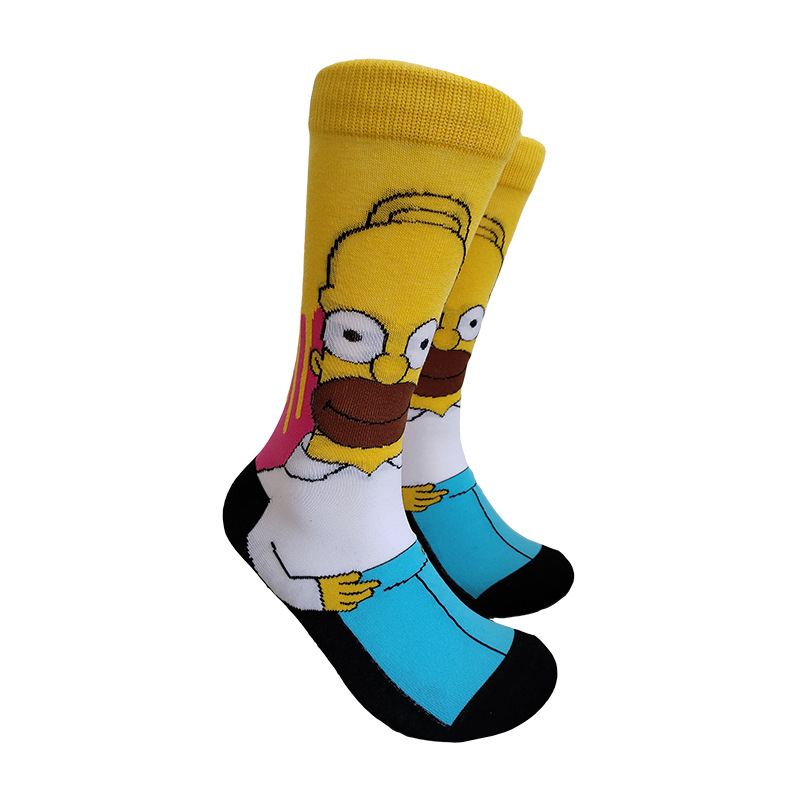 Calcetines de media pantorrilla a la moda con diseño de dibujos animados, creativos y personalizados, de algodón jacquard, de Suri Knitting, suministro transfronterizo.