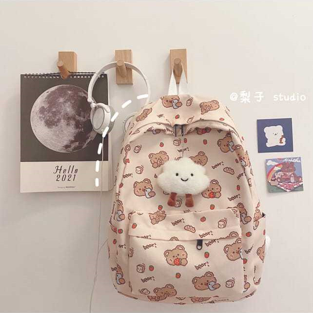 Mochila impresa de las mujeres de estilo coreano original ulzzang estilo de la Universidad fresca Linda mochila estudiante de la escuela secundaria