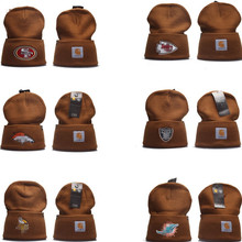 秋冬新款NFL突击者牛仔队橄榄球KC带球毛线帽子男女保暖SF毛线帽