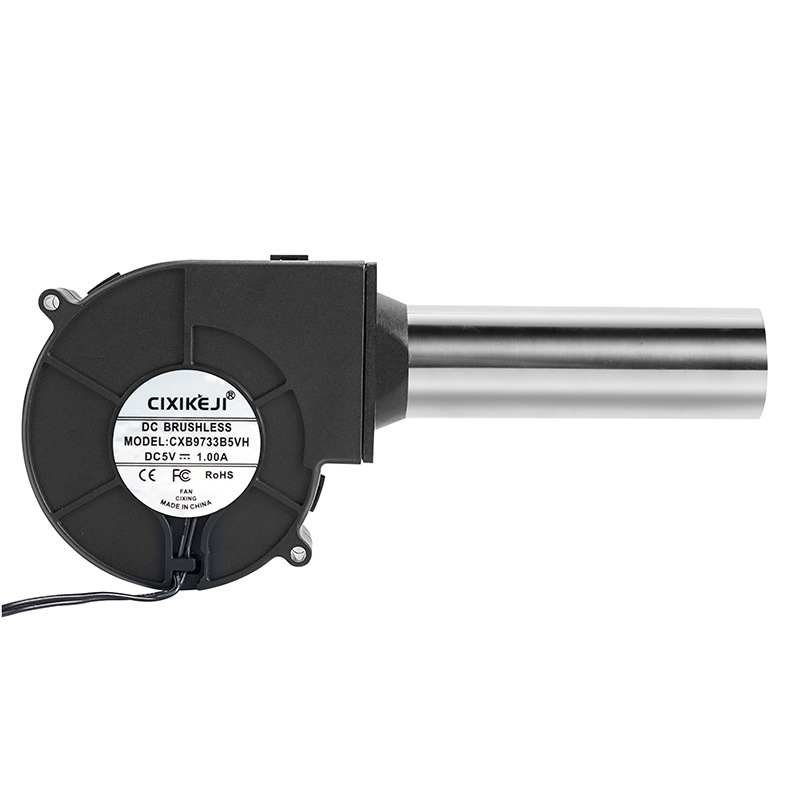 Suministro directo de fábrica 9733USB enchufe banco de energía parrilla de leña al aire libre soplador de CC regulación de velocidad de 5V para ayudar a la combustión