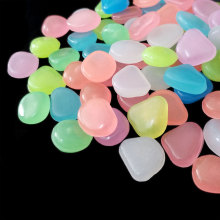 夜光石鱼缸造景发光盆栽花瓶水族箱树脂彩色夜光石鹅卵石荧光石