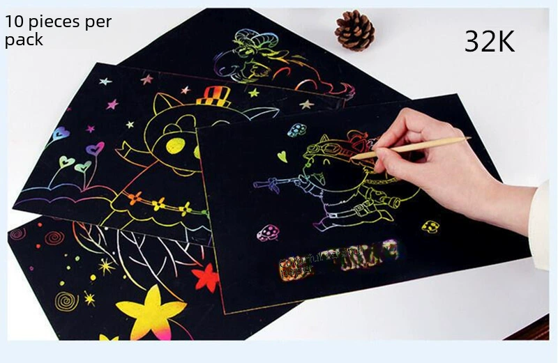 Drawing paper, smart toy, book with pictures, scratch painting, direct factory sales, handmade