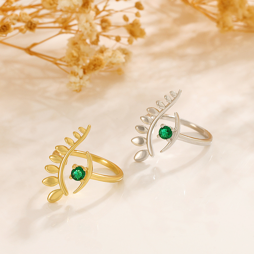 Fashion Devilu0027S Eye Copper Plating Inlay Artificial Gemstones Rings 1 Piece