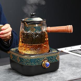 Glass Electric Tea Stove Household Tea Boiler Heat-resistant Glass Teapot with Ceramic Filter Ceramic Side Pot with Electric Ceramic Stove