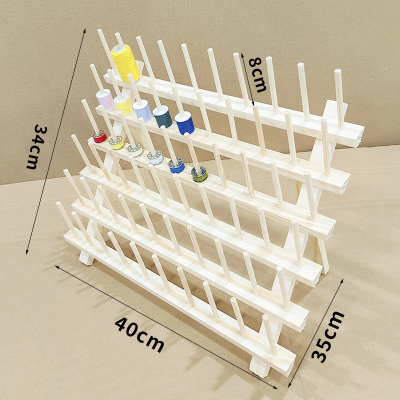 Soporte de eje de alambre de pared más hilo de coser de madera de pino largo Soporte de cable de almacenamiento de alambre con núcleo de lanzadera Soporte de peluca de llave Soporte de grupo de alambre de madera