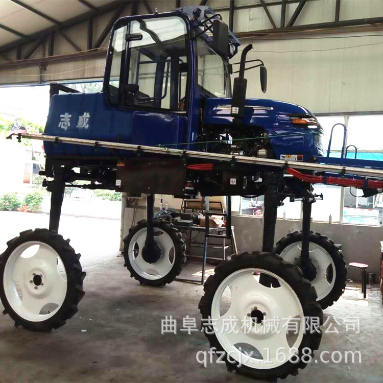 柴油四轮自走式打药机 高地隙喷杆喷雾机 500L水田打药机志成机械