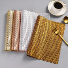 White Wave European Style Luxury Hollow Rectangular Wheat Ear PVC Table Mat Cup Mat Anti-Slip Heat Insulation Mat Dinnerware Mat Dining Table Mat 