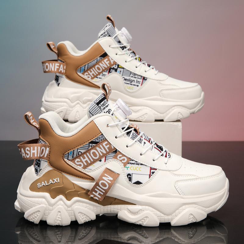 Men's Shoes Spring 2025 New Casual sneaker Youth Swivel Buckle Non-slip All-match Fashionable Heightened Torre Shoes