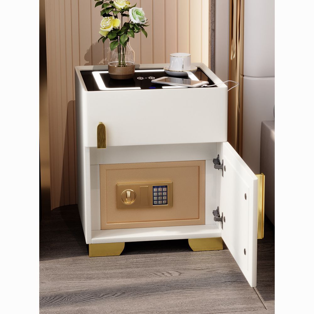 Smart Bedside Table Safe Invisible All-In-One Home Multi-Functional Wireless Bedroom Charging Safe Storage Cabinet
