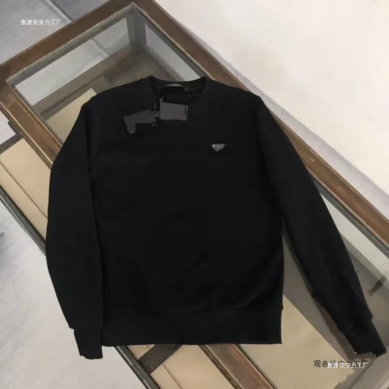 Cross-Border P Brand Autumn and Winter New Pure Cotton Sweatshirt with Triangle Logo, Round Neck, Loose Fit, Sports Trendy Brand Long-Sleeve Shirt Cross-Border P Brand Autumn and Winter New Pure Cotton Sweatshirt with Triangle Logo, Round Neck, Loose Fit, Sports Trendy Brand Long-Sleeve Shirt