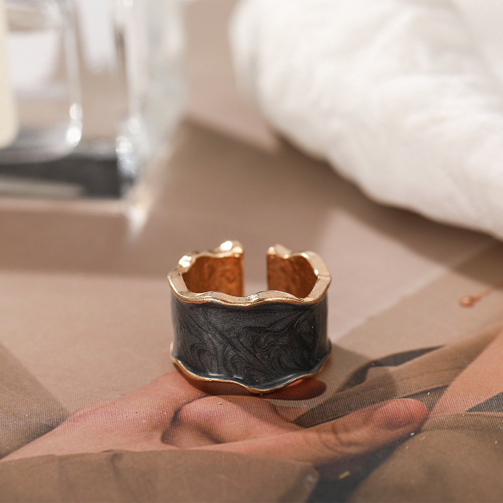 fashion simple spray color open alloy ring