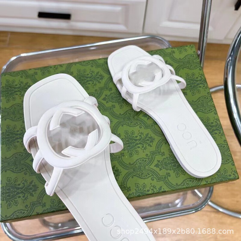 Series of Flip-Flops for 25 Spring and Summer Square Toe Flats Sandals Flip-Flops Flats-Soled Women's Shoes Correct Version Slippers