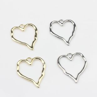 Korean version of cute alloy hollow heart shape pendant accessories diy jewelry earrings accessories material