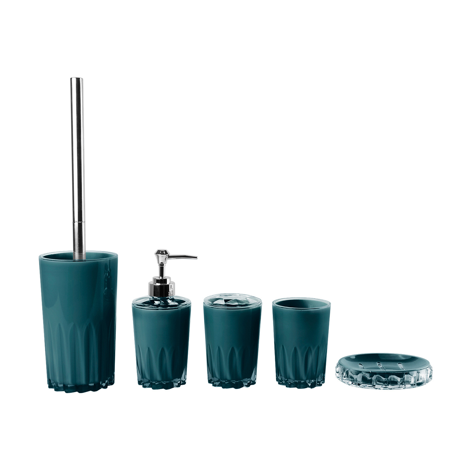 Cuarto de baño de plástico de cinco piezas conjunto de fábrica al por mayor cuarto de baño de lavado de cinco piezas conjunto hogar enjuague bucal cepillo de dientes taza de cinco piezas