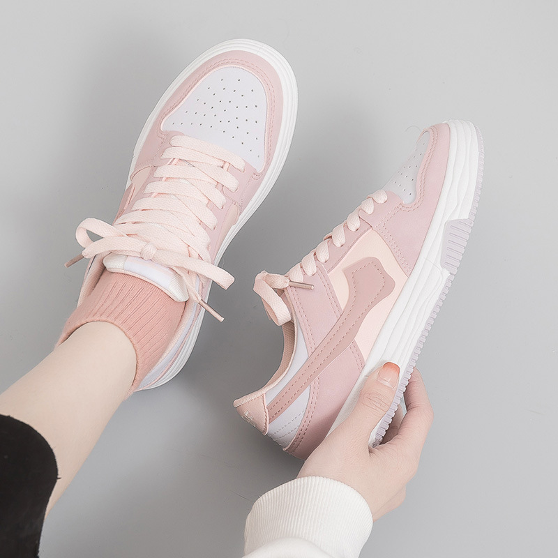 Zapatillas informales de color rosa para estudiantes, zapatos blancos de estilo coreano para mujer, zapatos deportivos informales y versátiles, a la moda, K07, 2022