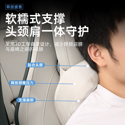 Headrest — Magnetic Headrest Suede Lumbar Support