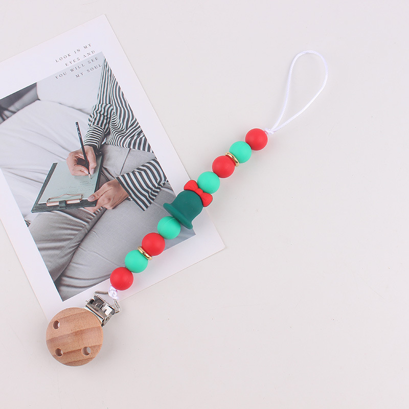 Bebé recién nacido tetina anti-caída cadena de silicona de grado alimenticio cuentas pacificador soporte de tetina