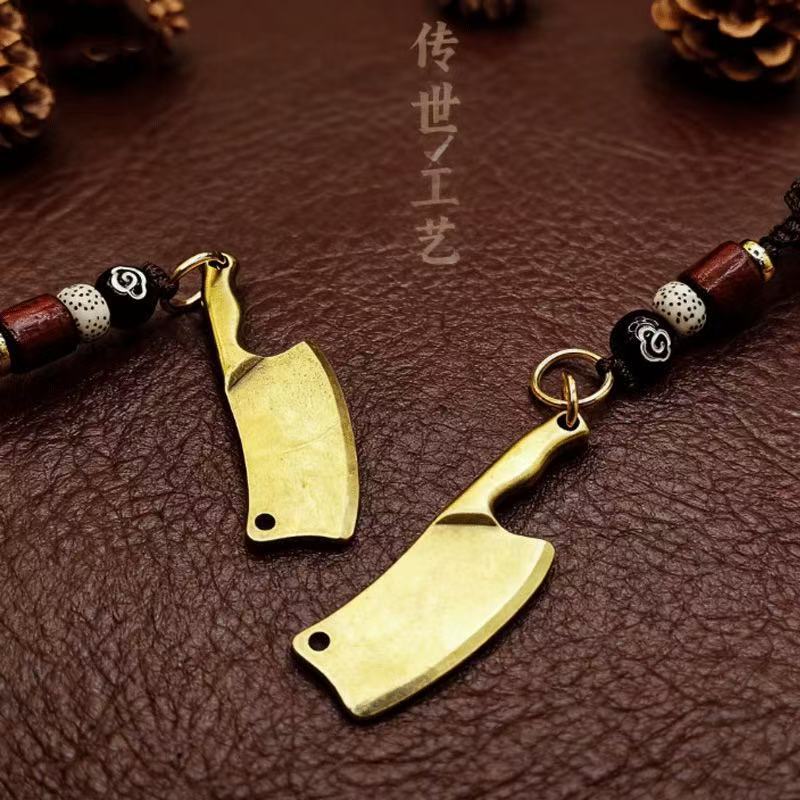 Brass Keychain Car Key Holder Pure Copper Non-Fading Pendant Bag Car Hanging Accessory