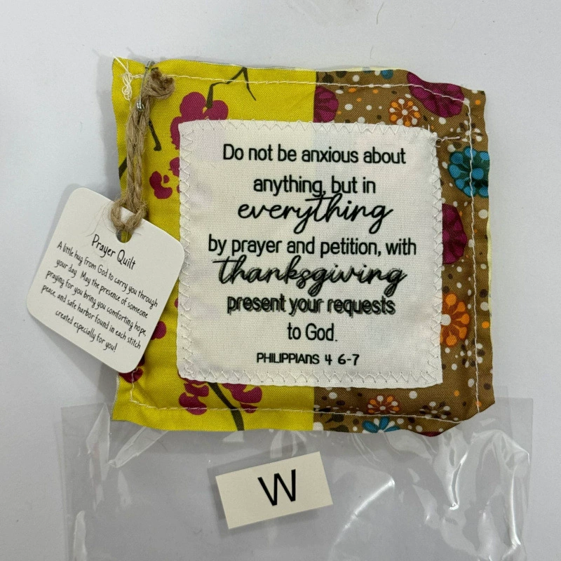 Креативная маленькая тканевая сумка с крестом и молитвенной надписью Prayer Quilt with Cross Inside
