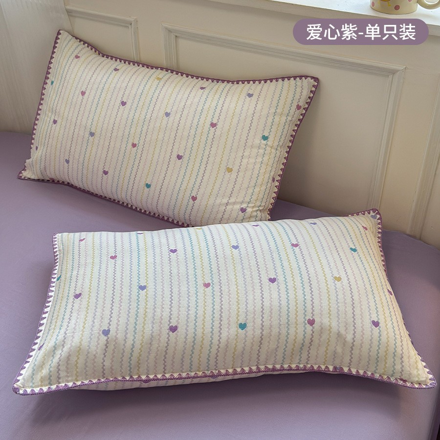 Funda de almohada de algodón de hilo de doble capa de algodón algodón 48cmx74cm dormitorio de estudiantes único 2025 nuevo núcleo de almohada cubierta interior