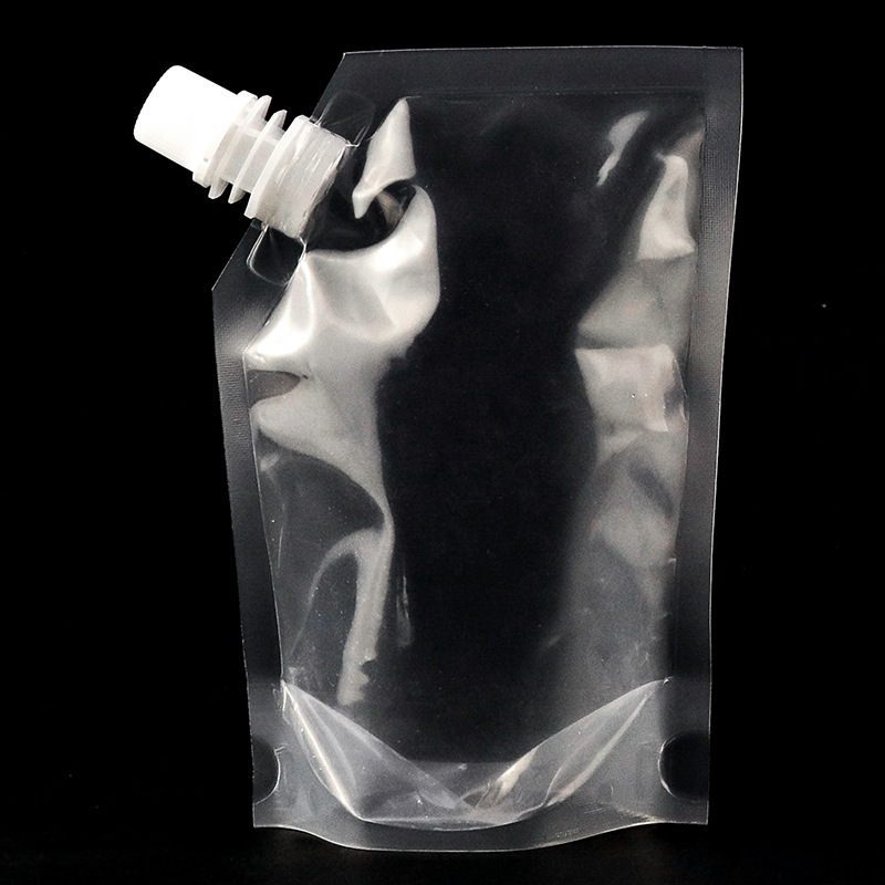 Bolsa con Boquilla Autoportante, Bolsa Transparente para Bebidas con Boquilla Inclinada, Bolsa para Jugo, Bolsa de Agua Desechable, Bolsa para Cerveza, Material Ecológico Nuevo